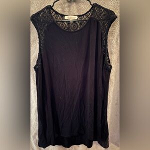 Philosophy Women Elegant Black Lace Sleeve Top 2X